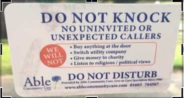 Free Do Not Knock Door Stickers for older people